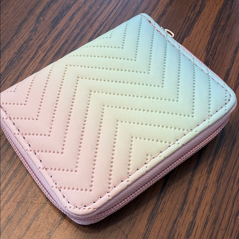 Pink Rainbow Ombré Quilted Girls  Wallet NWT